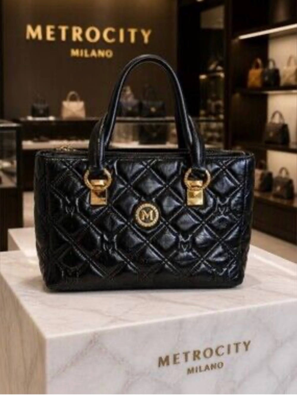 Authentic MCM black handbag / satchel bag